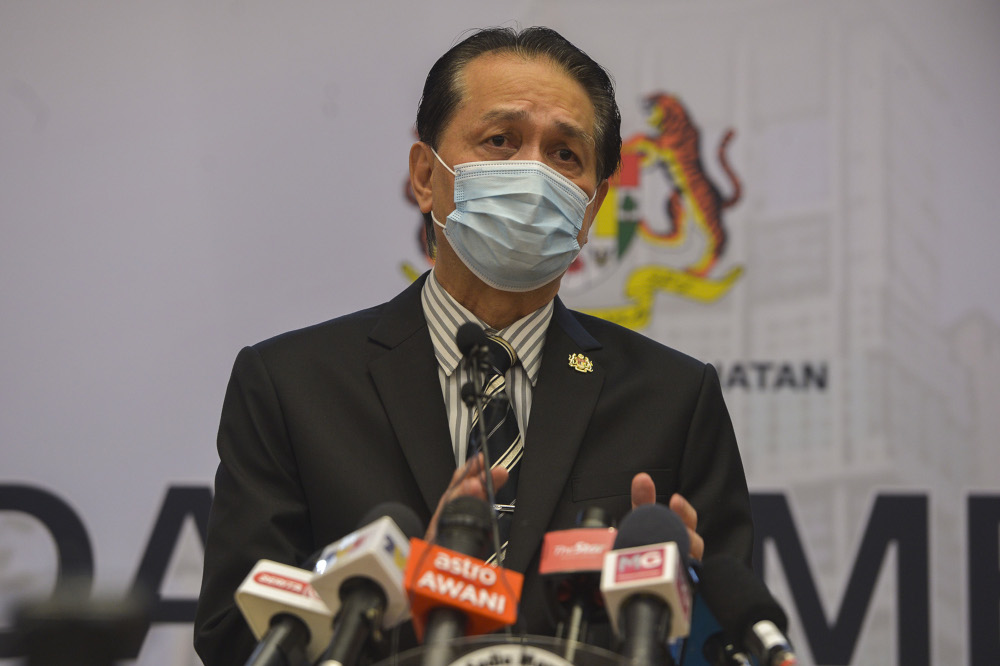 Health director-general Tan Sri Dr Noor Hisham Abdullah speaks during a press conference in Putrajaya on October 22, 2020. u00e2u20acu201d Picture by Miera Zulyana