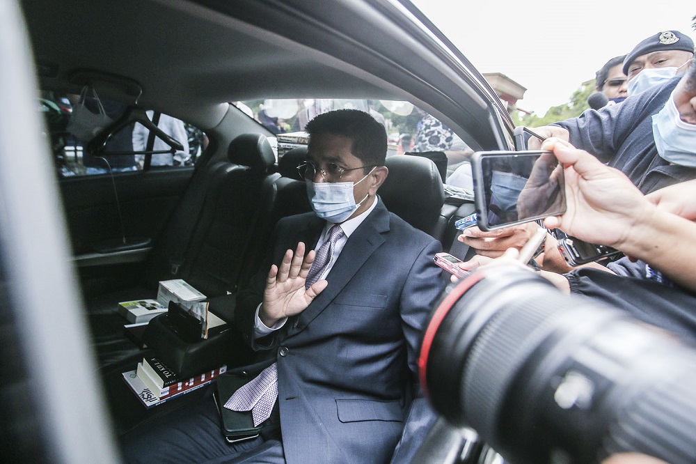 Senior Minister Datuk Seri Azmin Ali leaves the Prime Ministeru00e2u20acu2122s Office in Putrajaya October 26, 2020. u00e2u20acu201d Picture by Hari Anggara