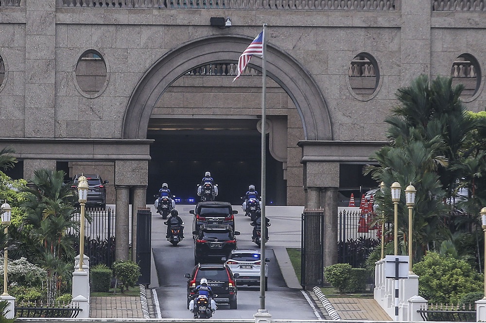 Tan Sri Muhyiddin Yassin arrives at the Prime Ministeru00e2u20acu2122s Office in Putrajaya October 23, 2020. u00e2u20acu201d Picture by Hari Anggara