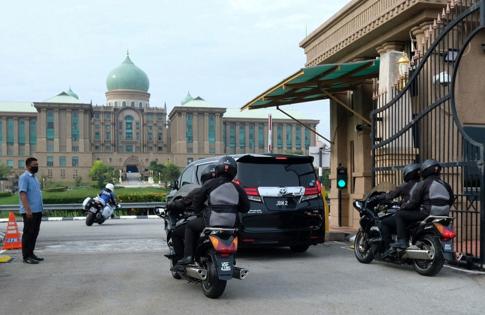 Prime Minister Tan Sri Muhyiddin Yassin arrives at the Perdana Putra building in Putrajaya October 23, 2020. u00e2u20acu201d Bernama pic