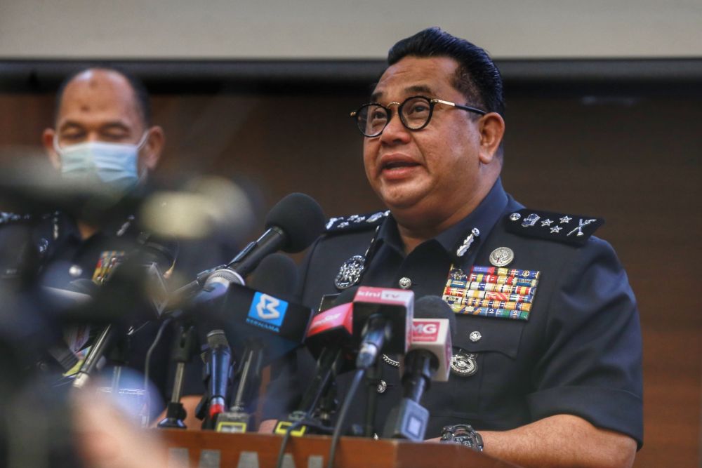 Bukit Aman Criminal Investigation Department (CID) director Datuk Huzir Mohamed speaks during a press conference in Kuala Lumpur October 21, 2020. u00e2u20acu201d Picture by Ahmad Zamzahurinn