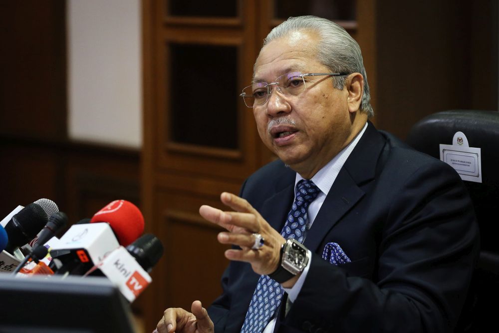 Federal Territories Minister Tan Sri Annuar Musa speaks during a press conference at Menara Seri Wilayah in Putrajaya October 1, 2020. u00e2u20acu201d Picture by Yusof Mat Isann