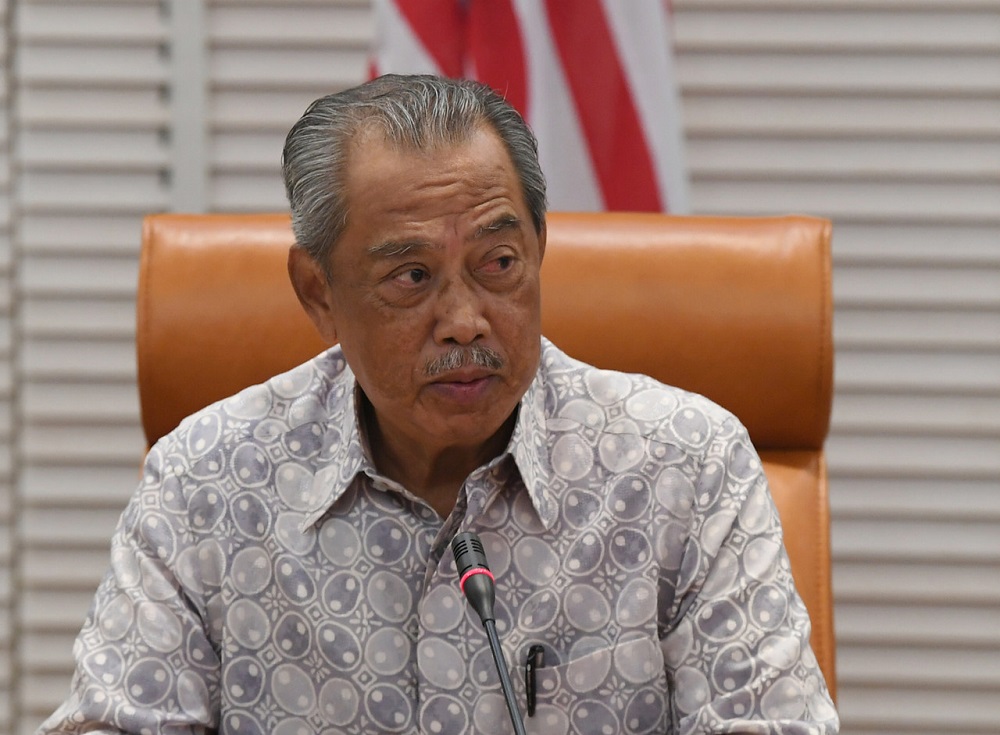 Prime Minister Tan Sri Muhyiddin Yassin chairing a special National Security Council meeting on Covid-19 at Perdana Putra building October 3, 2020. u00e2u20acu201d Bernama pic