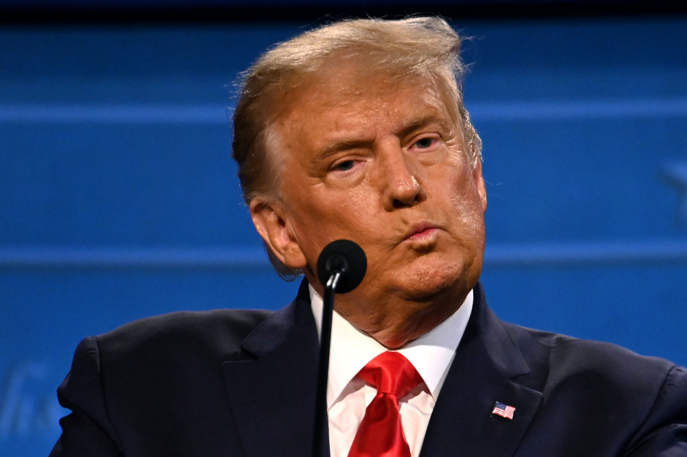 US President Donald Trump looks on during the final presidential debate at Belmont University in Nashville, Tennessee, on October 22, 2020. u00e2u20acu201d AFP pic