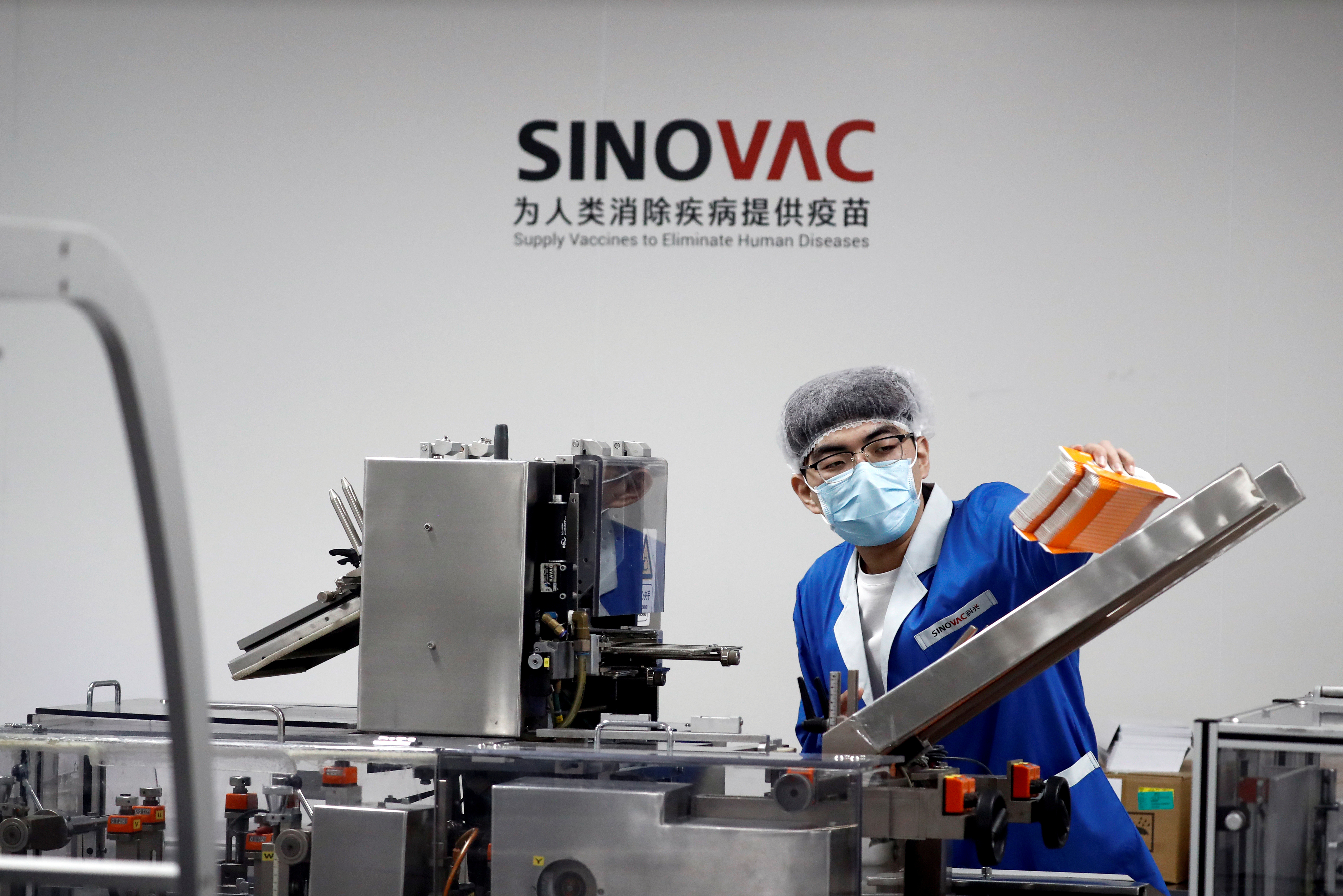 A man works in the packaging facility of Chinese vaccine maker Sinovac Biotech in Beijing, China, September 24, 2020. u00e2u20acu201d Reuters pic