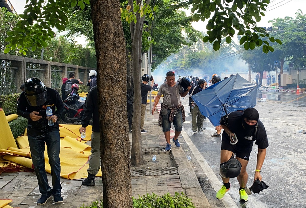 Pro-democracy demonstrators are seen during an anti-government protest as lawmakers debate on constitution change, outside the parliament in Bangkok  November 17, 2020. u00e2u20acu201d Reuters pic