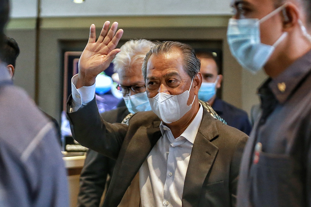 Prime Minister Tan Sri Muhyiddin Yassin leaves after holding a meeting with Perikatan Nasional leaders at the Hilton hotel in Kuala Lumpur November 1, 2020. u00e2u20acu201d Picture by Ahmad Zamzahuri