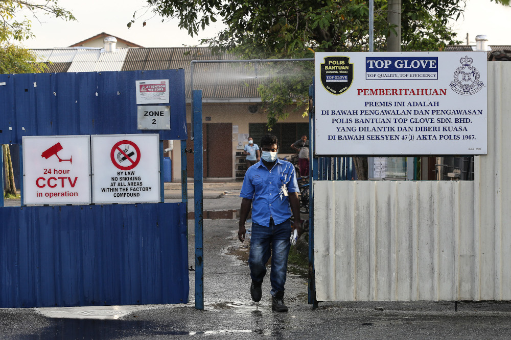 A general view of the entrance of Top Glove Corporation Berhadu00e2u20acu2122s male staff dormitories in Klang November 16, 2020. u00e2u20acu201d Picture by Yusof Mat Isa  