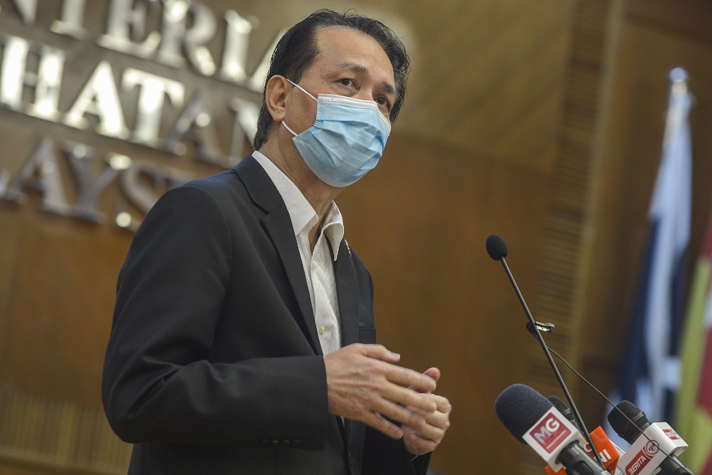 Health director-general Tan Sri Dr Noor Hisham Abdullah speaks during a press conference in Putrajaya on November 21, 2020. u00e2u20acu201d Picture by Miera Zulyana