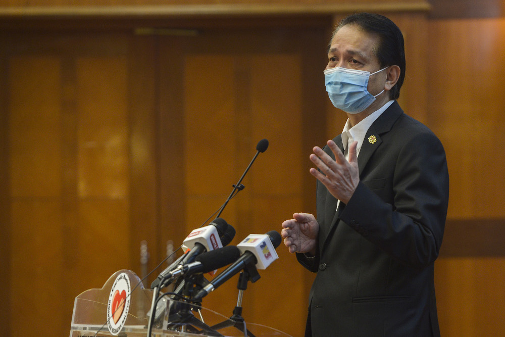 Health director-general Tan Sri Dr Noor Hisham Abdullah speaks during a press conference in Putrajaya on November 21, 2020. u00e2u20acu201d Picture by Miera Zulyana