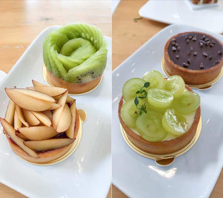 李子蛋挞（左边）和葡萄蛋挞（右边）。-Lee Khang Yi摄-