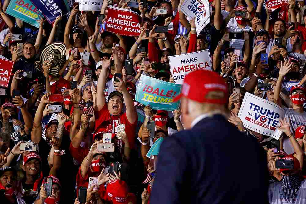 US President Donald Trump arrives at a campaign rally at Miami-Opa Locka Executive Airport in Opa-Locka, Florida November 2, 2020. u00e2u20acu201d  Reuters picn
