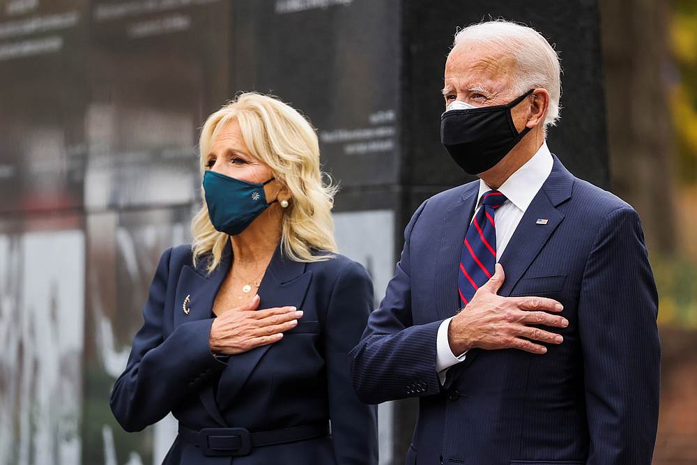 US President-elect Joe Biden, accompanied by his wife Jill, attends a Veterans Day observance in Philadelphia, Pennsylvania November 11, 2020. u00e2u20acu201d Reuters pic