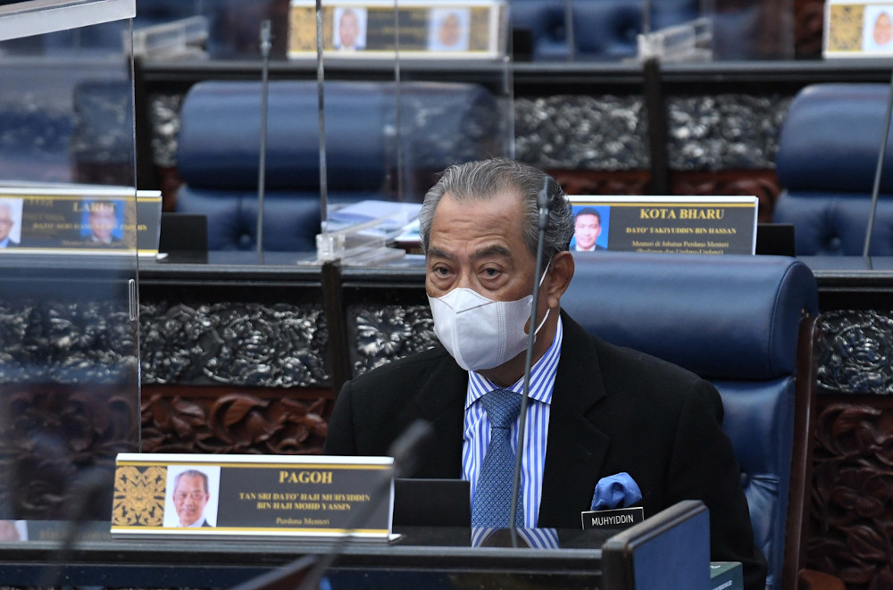 Prime Minister Tan Sri Muhyiddin Yassin attending the Third Meeting of the Third Term of the 14th Parliament in Kuala Lumpur, November 9, 2020. u00e2u20acu201d Bernama pic 