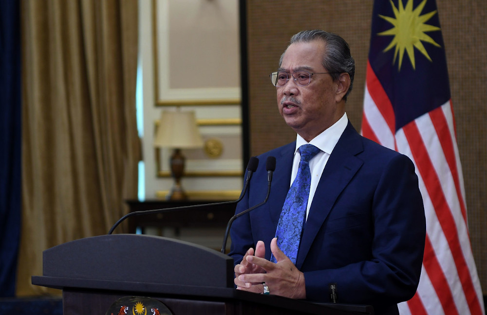 Prime Minister Tan Sri Muhyiddin Yassin delivered the keynote address in conjunction with Apec 2020 which was broadcast virtually in Putrajaya, November 19, 2020. u00e2u20acu201d Bernama pic 