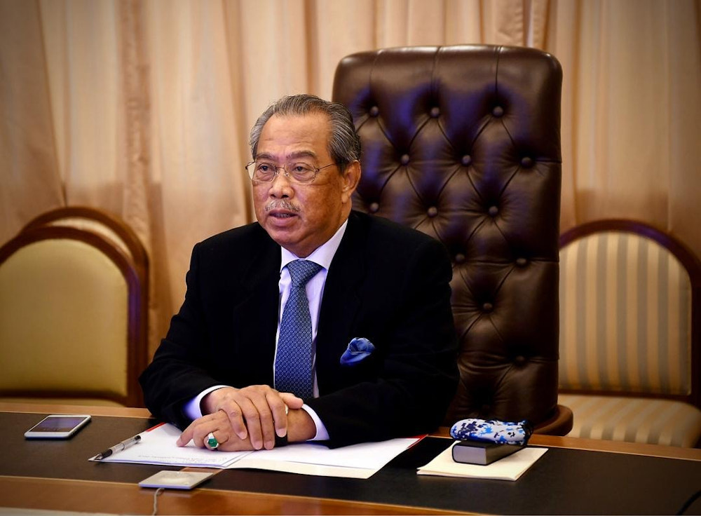 Prime Minister Tan Sri Muhyiddin Yassin is seen during a virtual meeting with the National Security Council November 2, 2020. u00e2u20acu201d Picture via Facebook/Muhyiddin Yassin