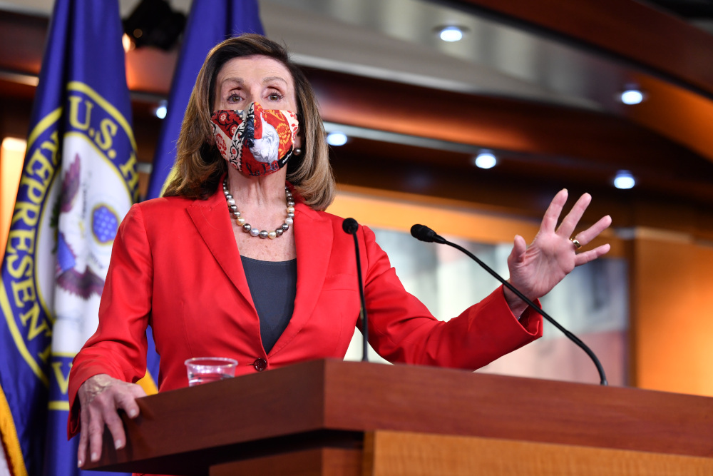 US Speaker of the House, Nancy Pelosi, Democrat of California, holds her weekly press briefing on Capitol Hill in Washington, DC, November 6, 2020. u00e2u20acu201d AFP picnn