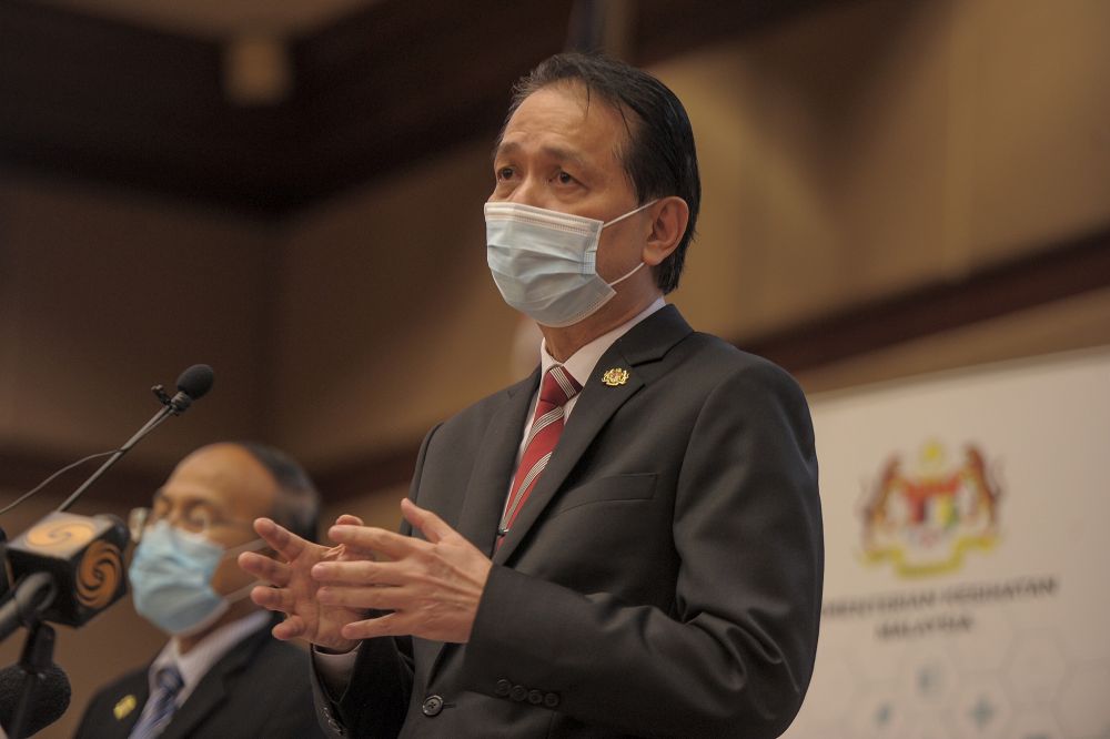 Health Director-General Tan Sri Dr Noor Hisham Abdullah speaks during a press conference in Putrajaya on November 4, 2020. u00e2u20acu201d Picture by Shafwan Zaidon