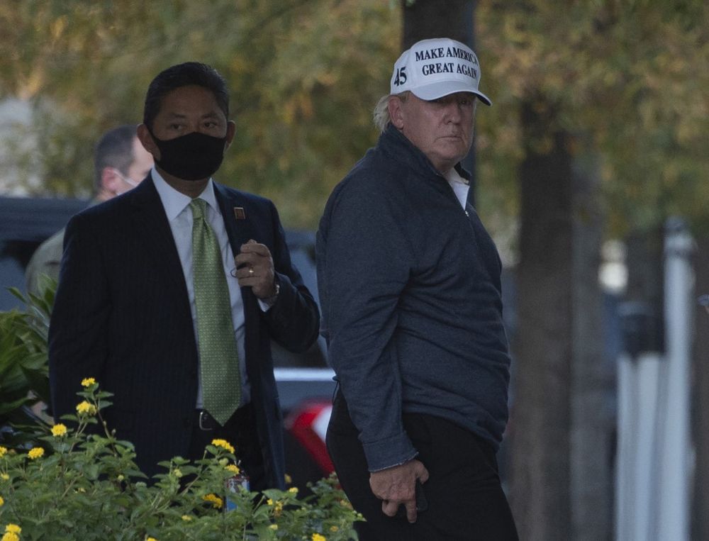 President Donald Trump returns to the White House from playing golf in Washington, DC on November 7, 2020, after Joe Biden was declared the winner of the 2020 presidential election. u00e2u20acu201d AFP pic