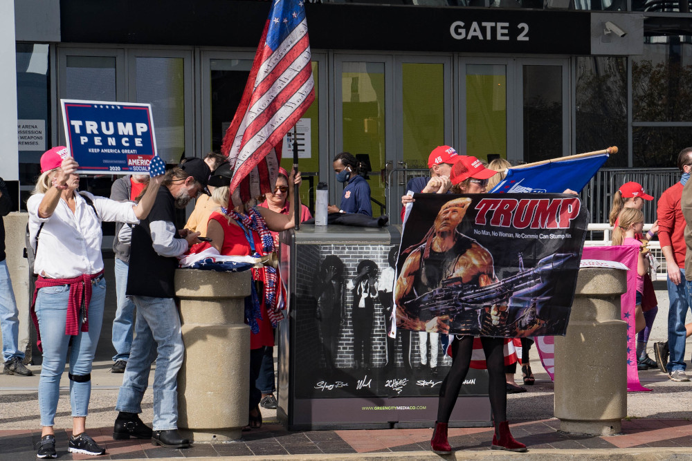 Supporters of President Donald Trump protest outside State Farm Arena as ballots continue to be counted inside November 5, 2020 in Atlanta, Georgia. u00e2u20acu201d Megan Varner/Getty Images via AFP
