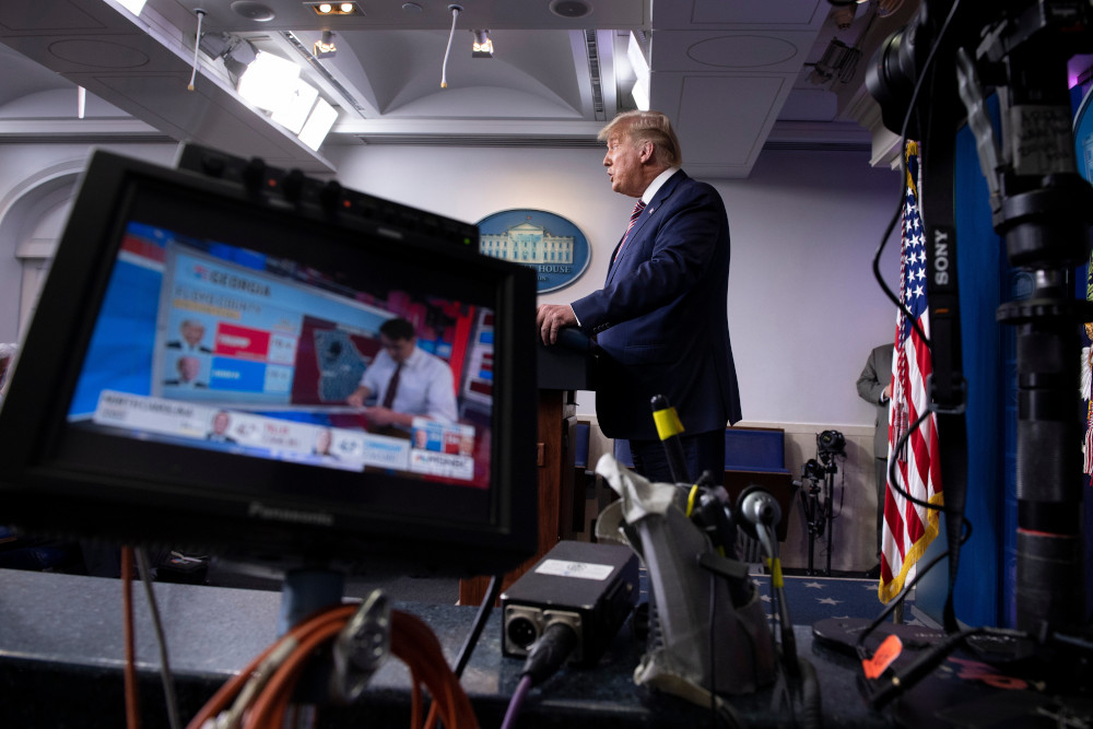 US President Donald Trump speaks in the Brady Briefing Room at the White House in Washington, DC November 5, 2020. u00e2u20acu201d AFP pic