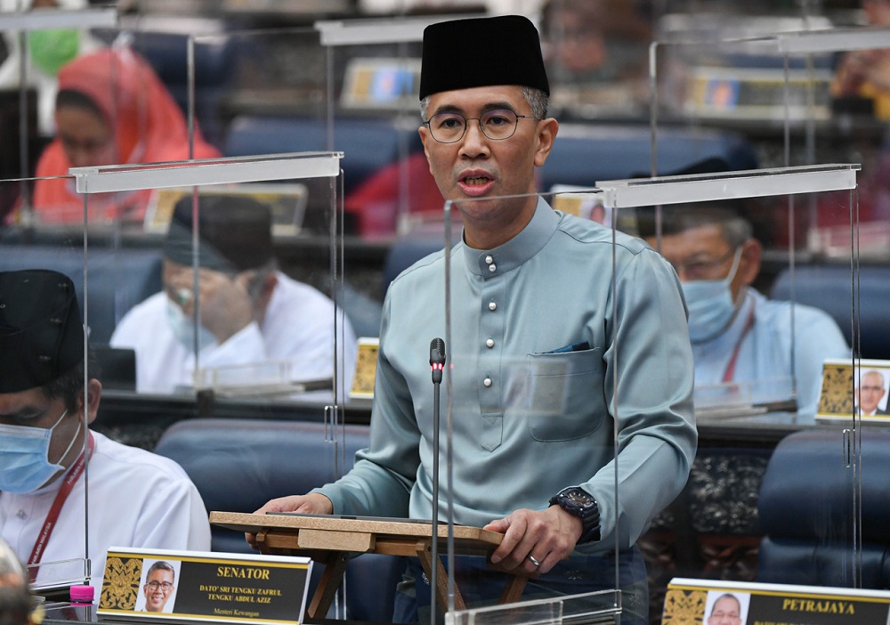 Finance Minister Datuk Seri Tengku Zafrul Abdul Aziz tables Budget 2021 in Parliament November 6, 2020. u00e2u20acu2022 Bernama pic