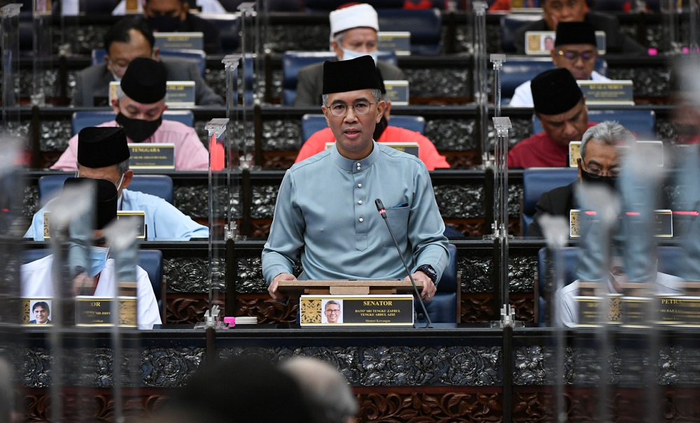 Finance Minister Datuk Seri Tengku Zafrul Abdul Aziz tables Budget 2021 in Parliament November 6, 2020. u00e2u20acu2022 Bernama pic