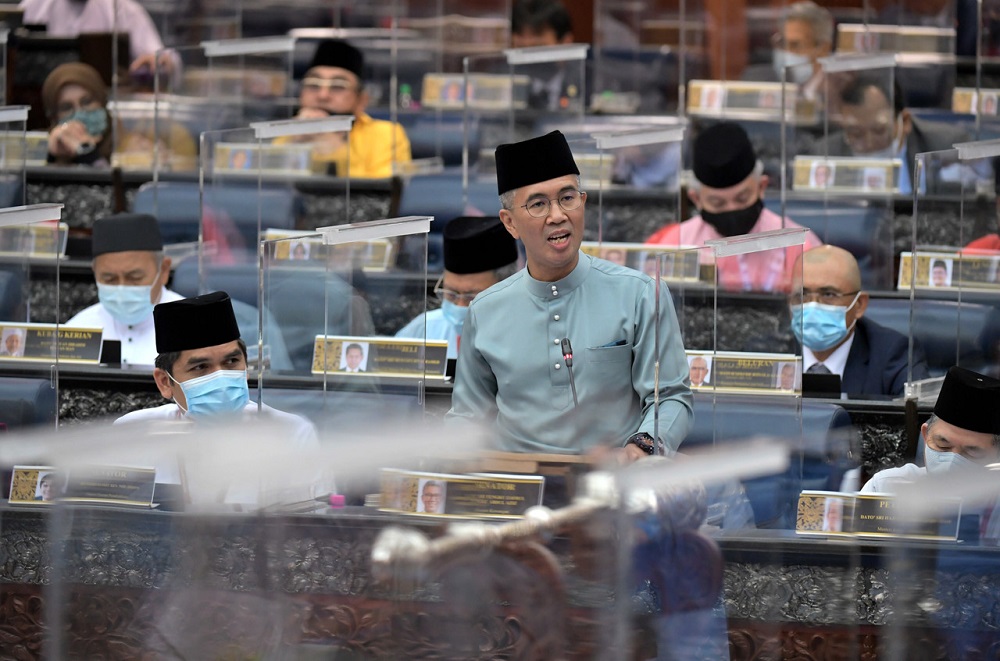 Finance Minister Datuk Seri Tengku Zafrul Abdul Aziz tables Budget 2021 in Parliament November 6, 2020. u00e2u20acu2022 Bernama pic