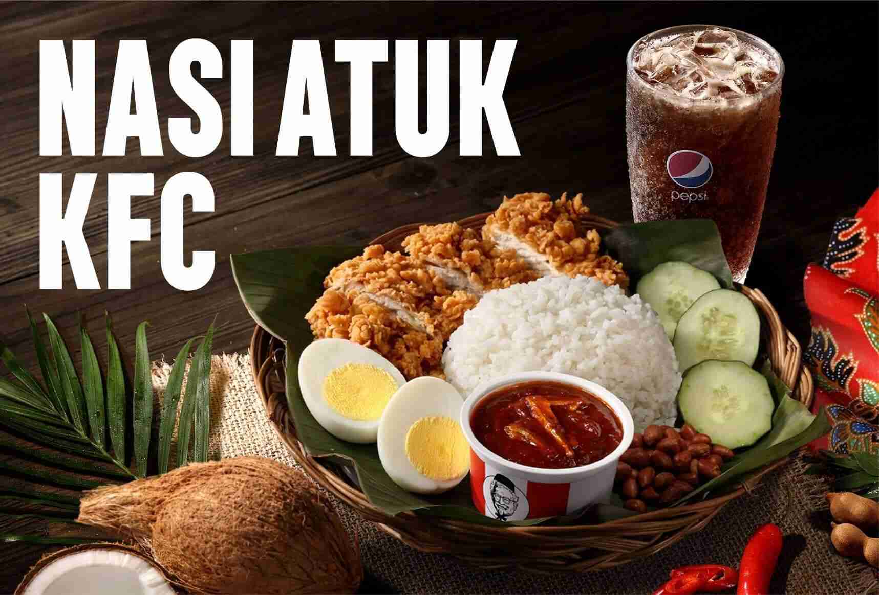 Nasi Atuk KFC套餐共有3种选择，即1块炸鸡、2块炸鸡或无骨香辣Zinger鸡肉套餐。-KFC供图-