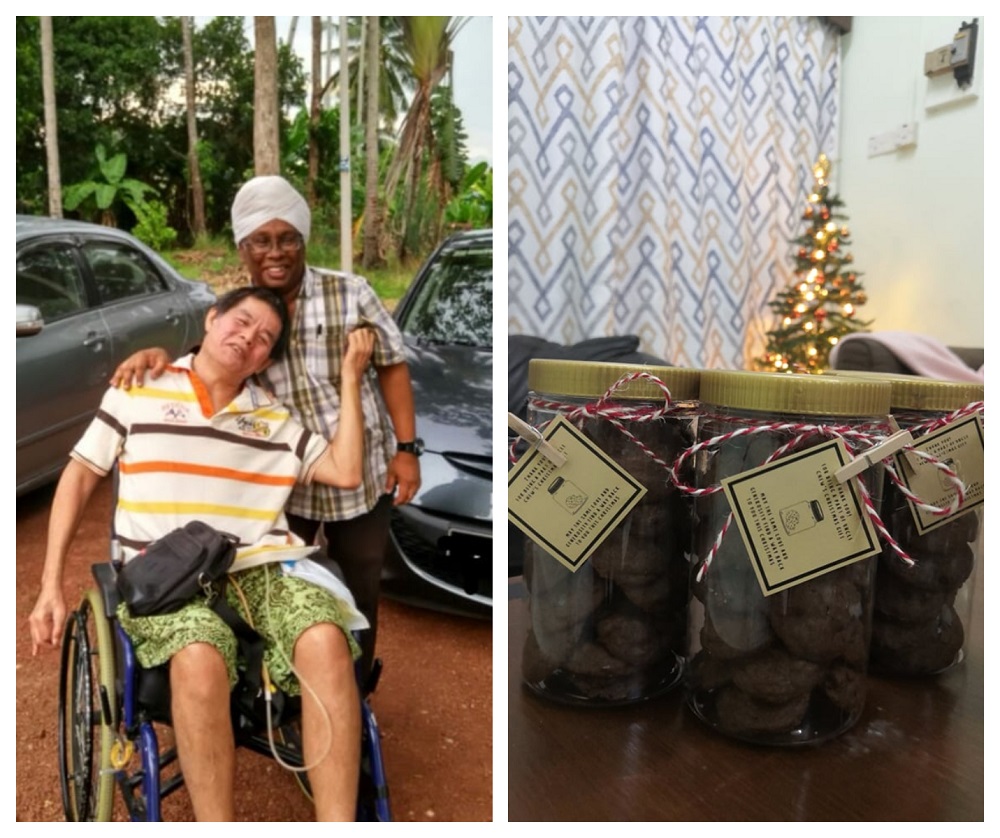 Uncle Chew (in the wheelchair) will be receiving an early Christmas present as a result of the fundraising and selling of cookies initiative. u00e2u20acu201d Picture by Hilda Paviter Kaur