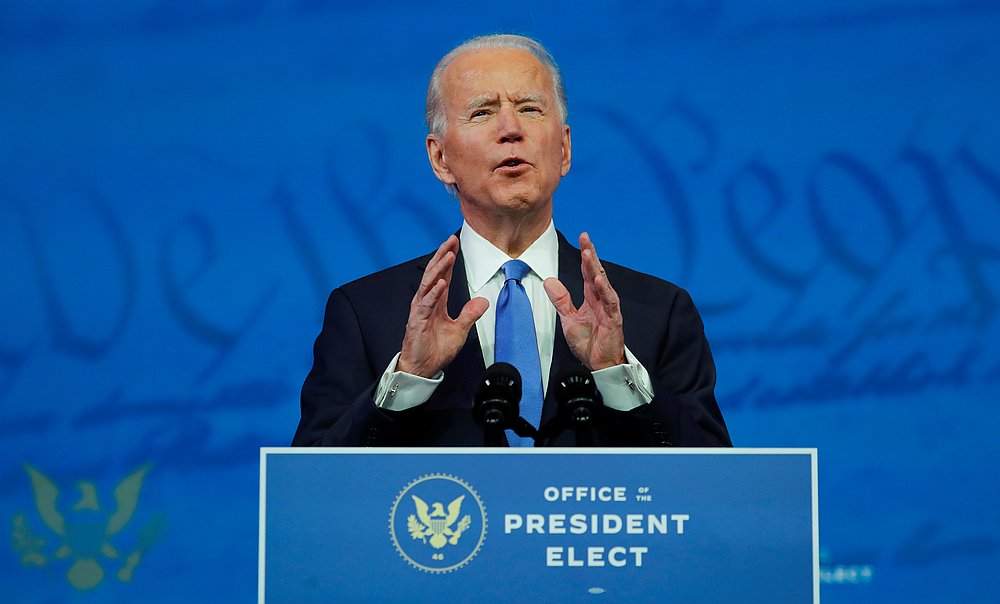 US President-elect Joe Biden delivers a televised address to the nation, after the US Electoral College formally confirmed his victory in the 2020 US presidential election, in Wilmington, Delaware December 14, 2020. u00e2u20acu201d Reuters pic