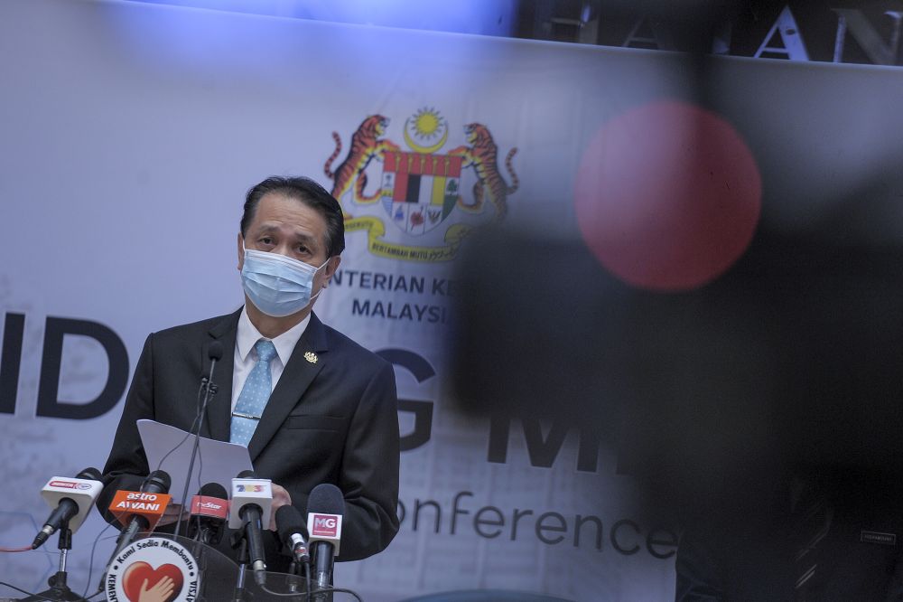 Health director-general Tan Sri Dr Noor Hisham Abdullah speaks during a press conference in Putrajaya December 2, 2020. u00e2u20acu201d Picture by Shafwan Zaidon