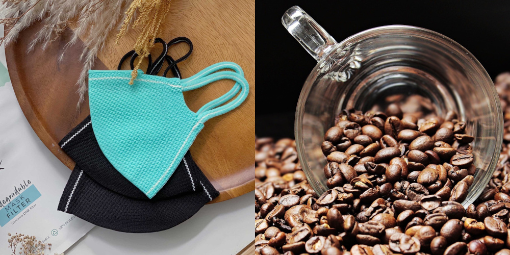 The reusable mask is made from a biodegradable coffee yarn that promises to be kinder to the environment. u00e2u20acu201d Picture courtesy of Offspring Inc and Pixabay