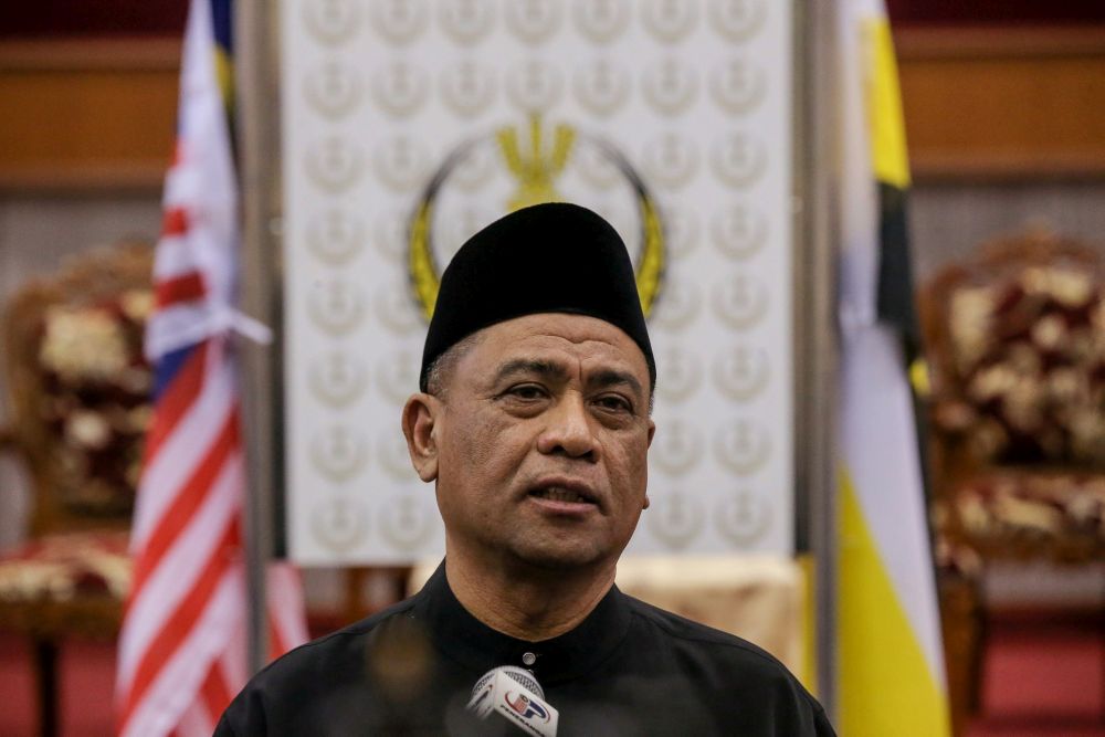 Perak Mentri Besar Datuk Saarani Mohamad speaks during a press conference at Jubli Hall Kuala Kangsar December 10, 2020. u00e2u20acu201d Picture by Farhan Najibnn