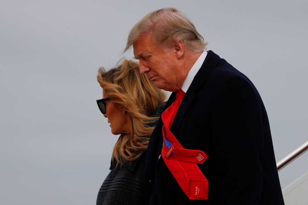 US President Donald Trump and first lady Melania Trump descend from Air Force One at Joint Base Andrews in Maryland December 31, 2020. u00e2u20acu201d Reuters pic