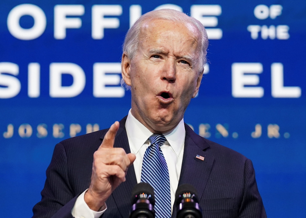 US President-elect Joe Biden speaks about the violence that took place at the US Capitol as he announces his Justice Department nominees at his transition headquarters in Wilmington, Delaware January 7, 2021. u00e2u20acu201d Reuters pic