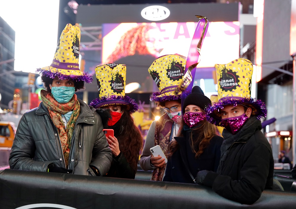 Revelers gather in their social distance pods in Times Square on New Years Eve in New York December 31, 2020. u00e2u20acu201d Reuters pic