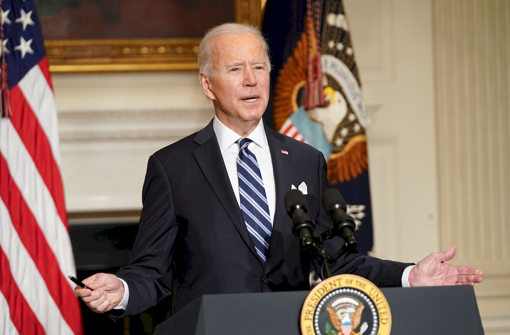 US President Joe Biden delivers remarks on tackling climate change prior to signing executive orders in the State Dining Room at the White House in Washington, US, January 27, 2021. u00e2u20acu201d Reuters pic