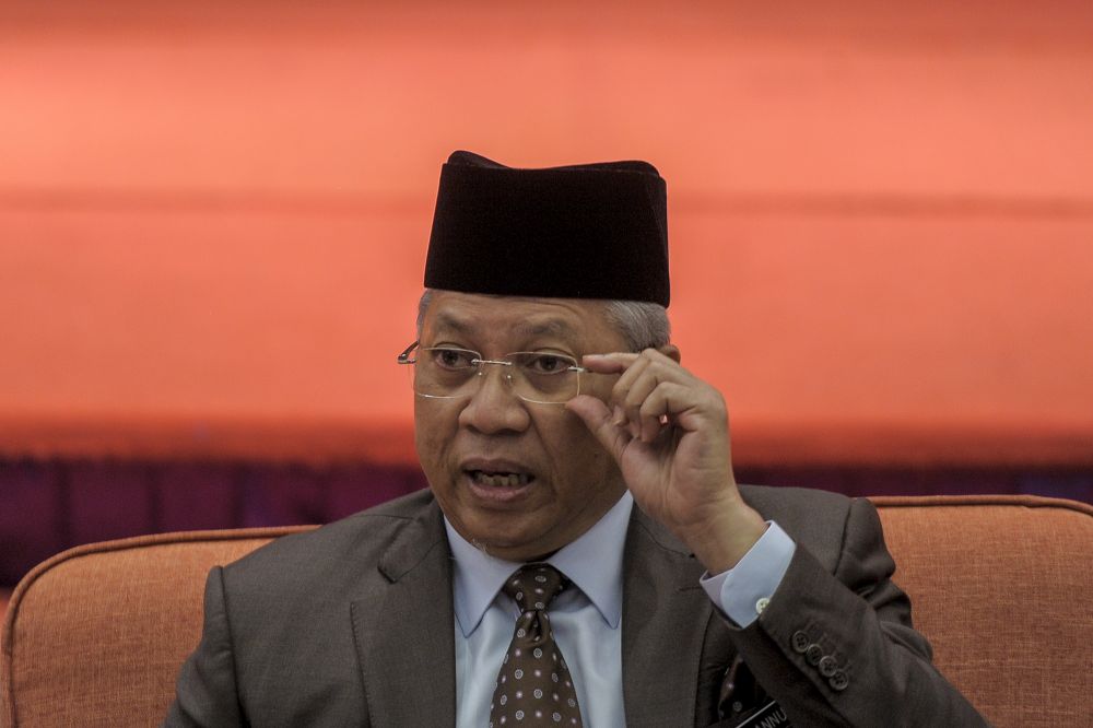 Tan Sri Annuar Musa speaks during a press conference in Putrajaya January 6, 2021.  u00e2u20acu201d Picture by Shafwan Zaidon