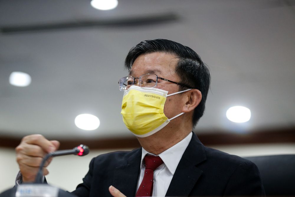 Penang Chief Minister Chow Kon Yeow speaks to the press during a press conference at Komtar on January 6, 2021.  u00e2u20acu201d Picture by Sayuti Zainudinnn