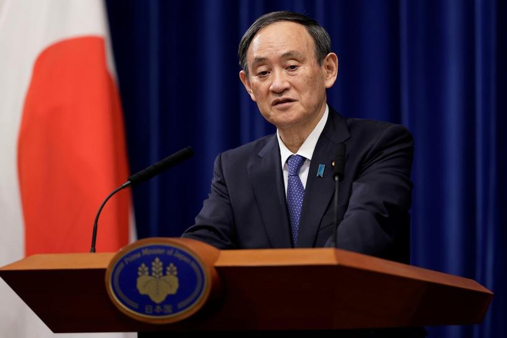 Yoshihide Suga, Japanu00e2u20acu2122s prime minister, speaks during a news conference at the prime ministeru00e2u20acu2122s official residence in Tokyo, Japan, January 7, 2021. u00e2u20acu201d Kiyoshi Ota/Pool via Reuters