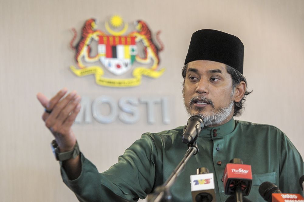 Science, Technology and Innovation Minister Khairy Jamaluddin speaks during the launch of the Malaysia Grand Challenge in Putrajaya January 8, 2021. u00e2u20acu201d Picture by Shafwan Zaidon