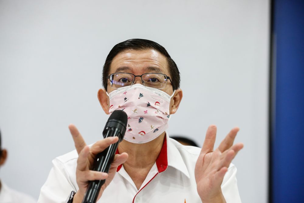 DAP secretary-general Lim Guan Eng speaks during a press conference at Wisma DAP in George Town January 7, 2021. u00e2u20acu201d Picture by Sayuti Zainudin