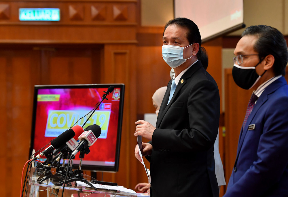 Health Director-General Tan Sri Dr Noor Hisham Abdullah during a daily press conference on Covid-19 cases at the Ministry of Health, Putrajaya February 16, 2021. u00e2u20acu201d Bernama pic