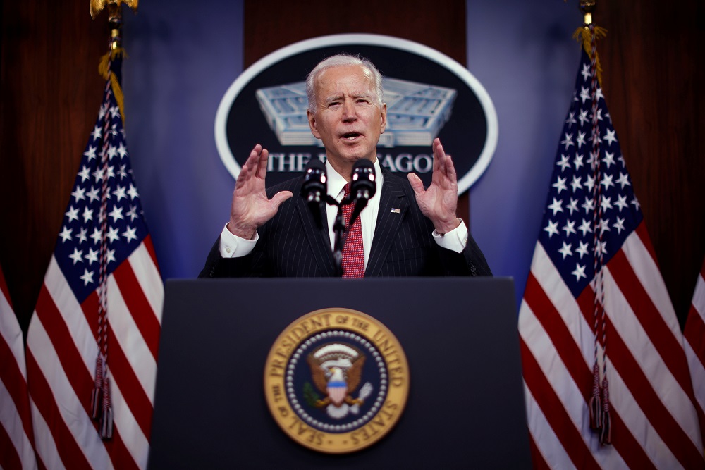 US President Joe Biden delivers remarks to Defence Department personnel during a visit to the Pentagon in Arlington, Virginia February 10, 2021. u00e2u20acu201d Reuters pic