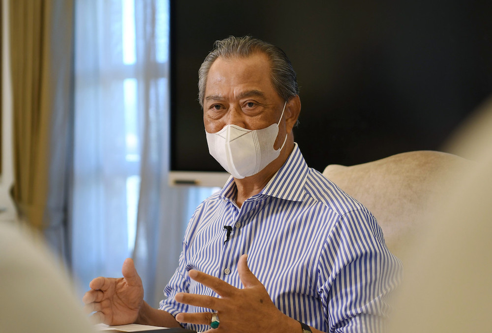 Prime Minister Tan Sri Muhyiddin Yassin during a special interview with several media organisations on his first year in office at his residence in Bukit Damansara, February 28,2021. u00e2u20acu201d Bernama pic