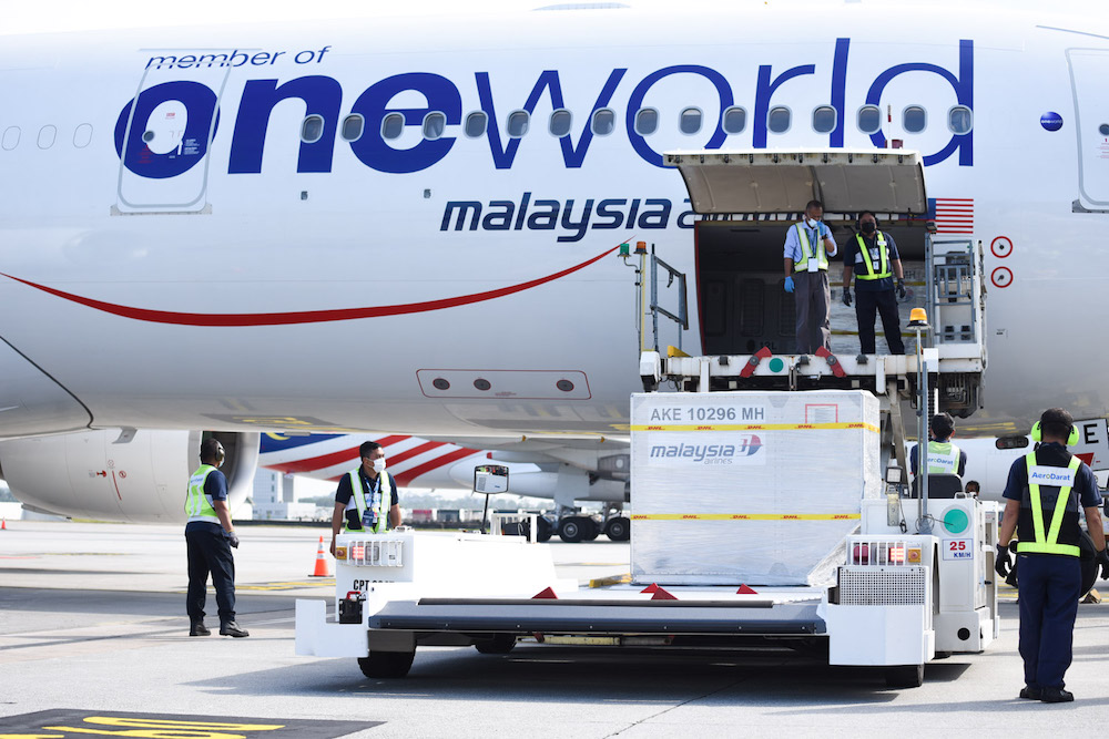 The first shipment of Pfizer-BioNTech Covid-19 vaccine arrives in Malaysia, February 21, 2021. u00e2u20acu201d Picture courtesy of Jabatan Penerangan Malaysia