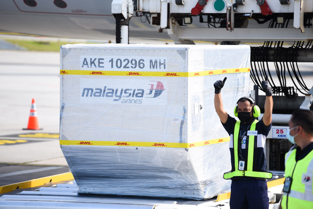 The first shipment of Pfizer-BioNTech Covid-19 vaccine arrives in Malaysia, February 21, 2021. u00e2u20acu201d Picture courtesy of Jabatan Penerangan Malaysia