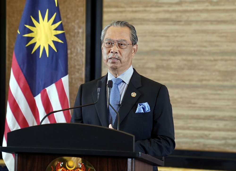 Prime Minister Tan Sri Muhyiddin Yassin delivering his speech at the launching of the National Unity Policy and National Unity Blueprint 2021-2030 virtually via the National Unity Ministry's Facebook February 15, 2021. u00e2u20acu201d Bernama pic