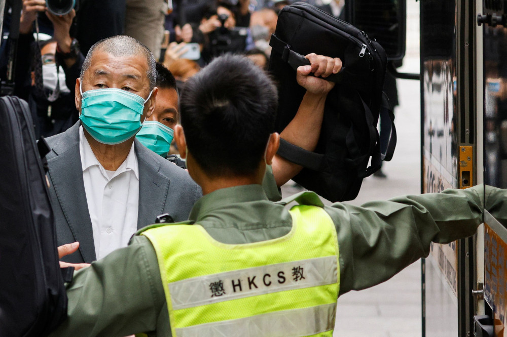 Media mogul Jimmy Lai, founder of Apple Daily, leaves the Court of Final Appeal by prison van in Hong Kong, China February 9, 2021. u00e2u20acu201d Reuters pic 